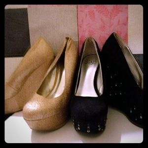 2 Pairs wedge heels